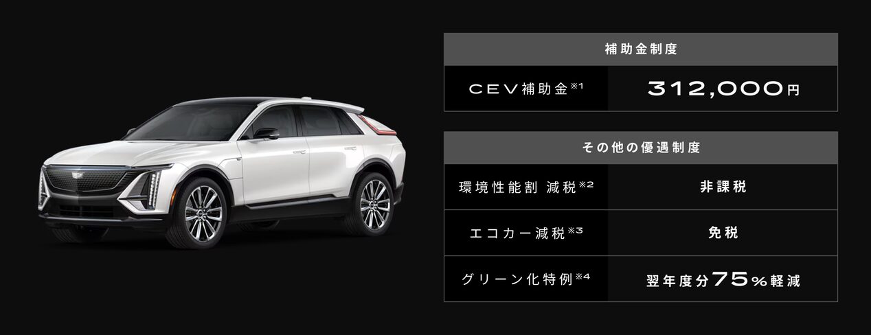 LYRIQ 補助金・その他の優遇制度