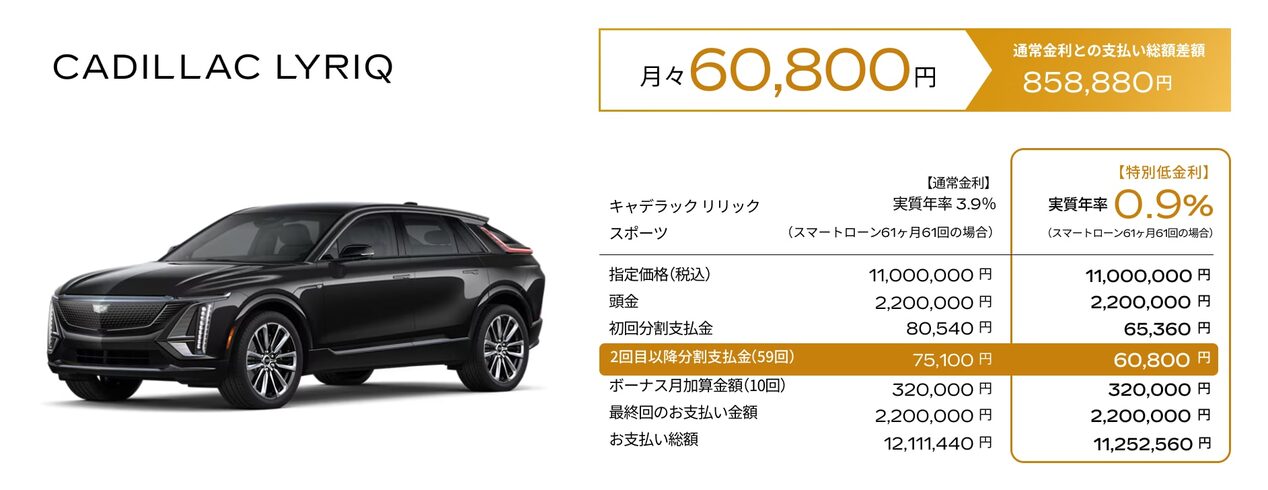 LYRIQ お支払い例