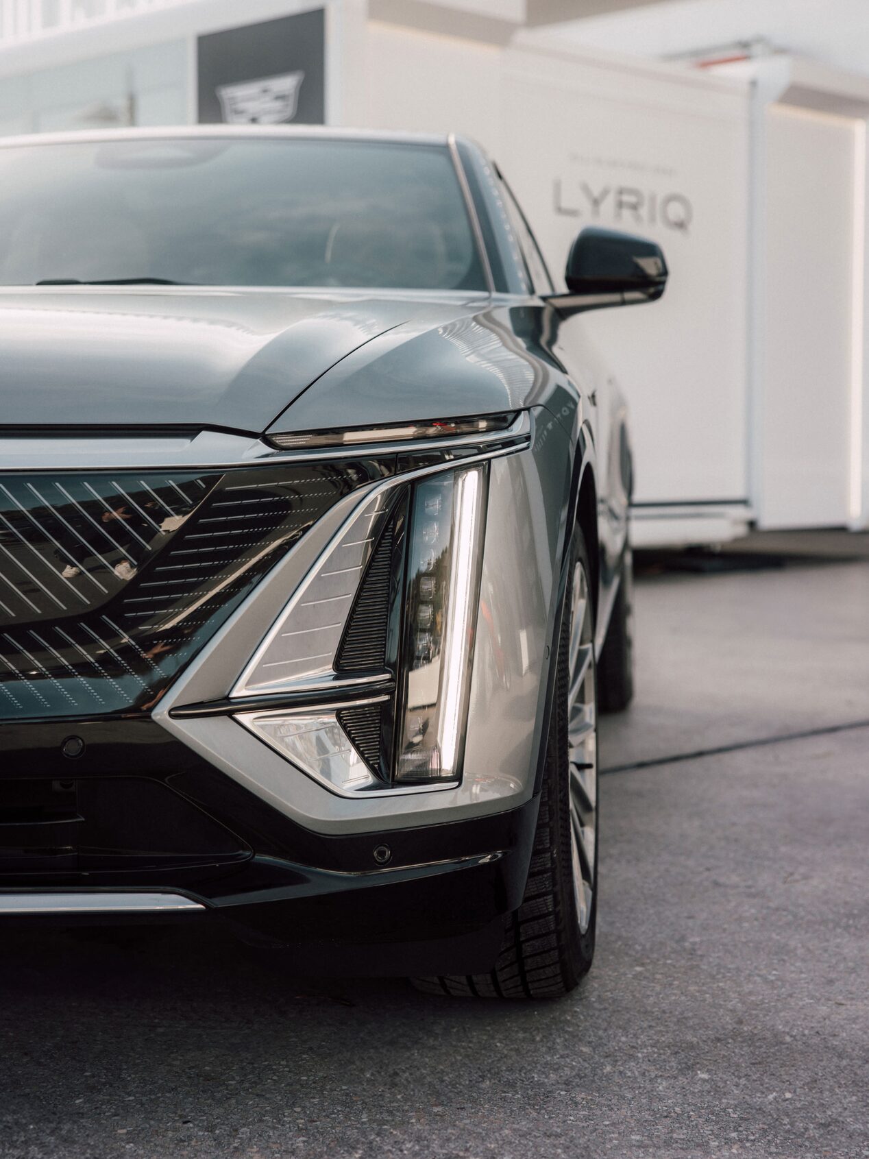 The Cadillac LYRIQ on display.
